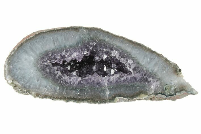 7.3" Purple Amethyst Geode With Polished Face - Uruguay